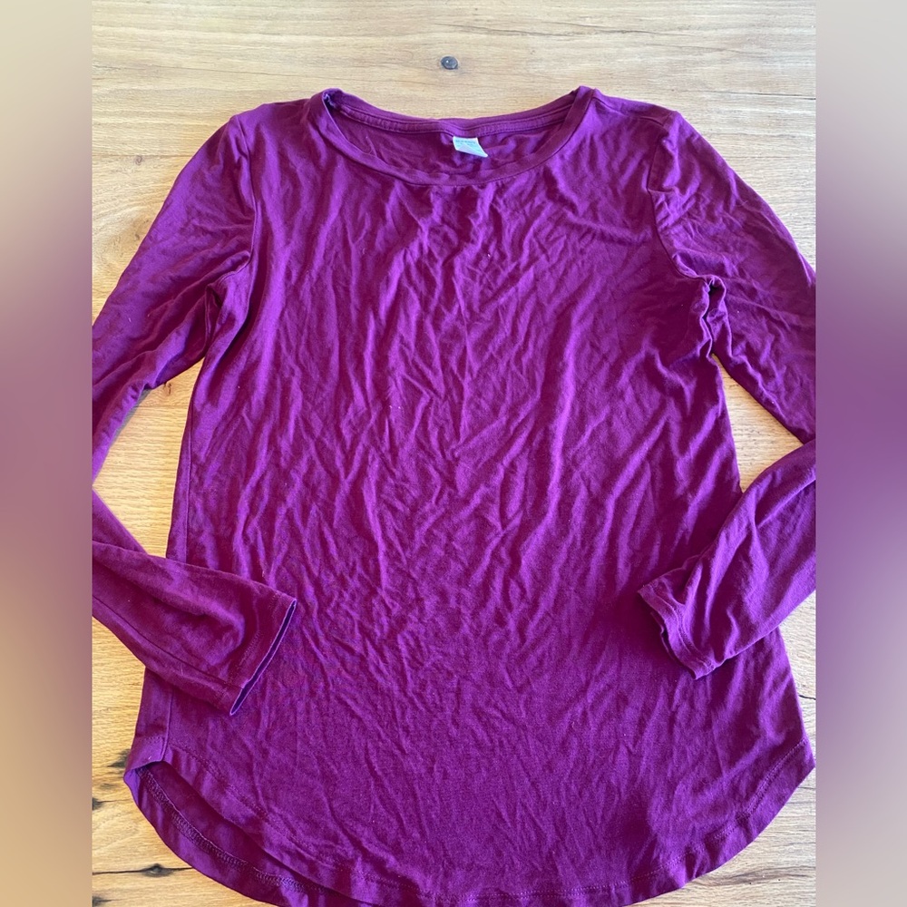 Old Navy Purple Fitted Long‎ Sleeve Tre Medium Women’s Preloved